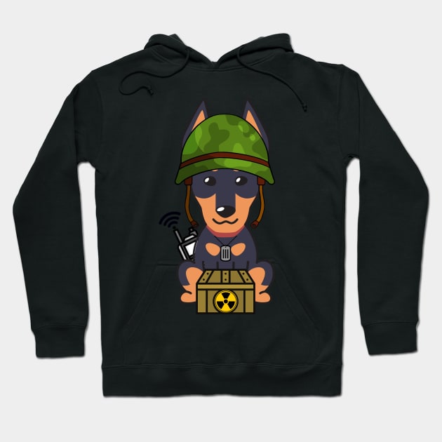 Cute German shepherd is a soldier Hoodie by Pet Station